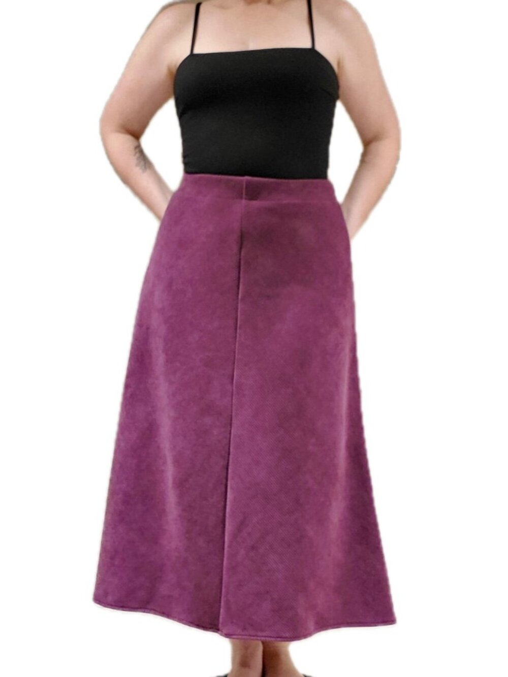 McQueem Purple Corduroy Maxi Skirt – Size Small